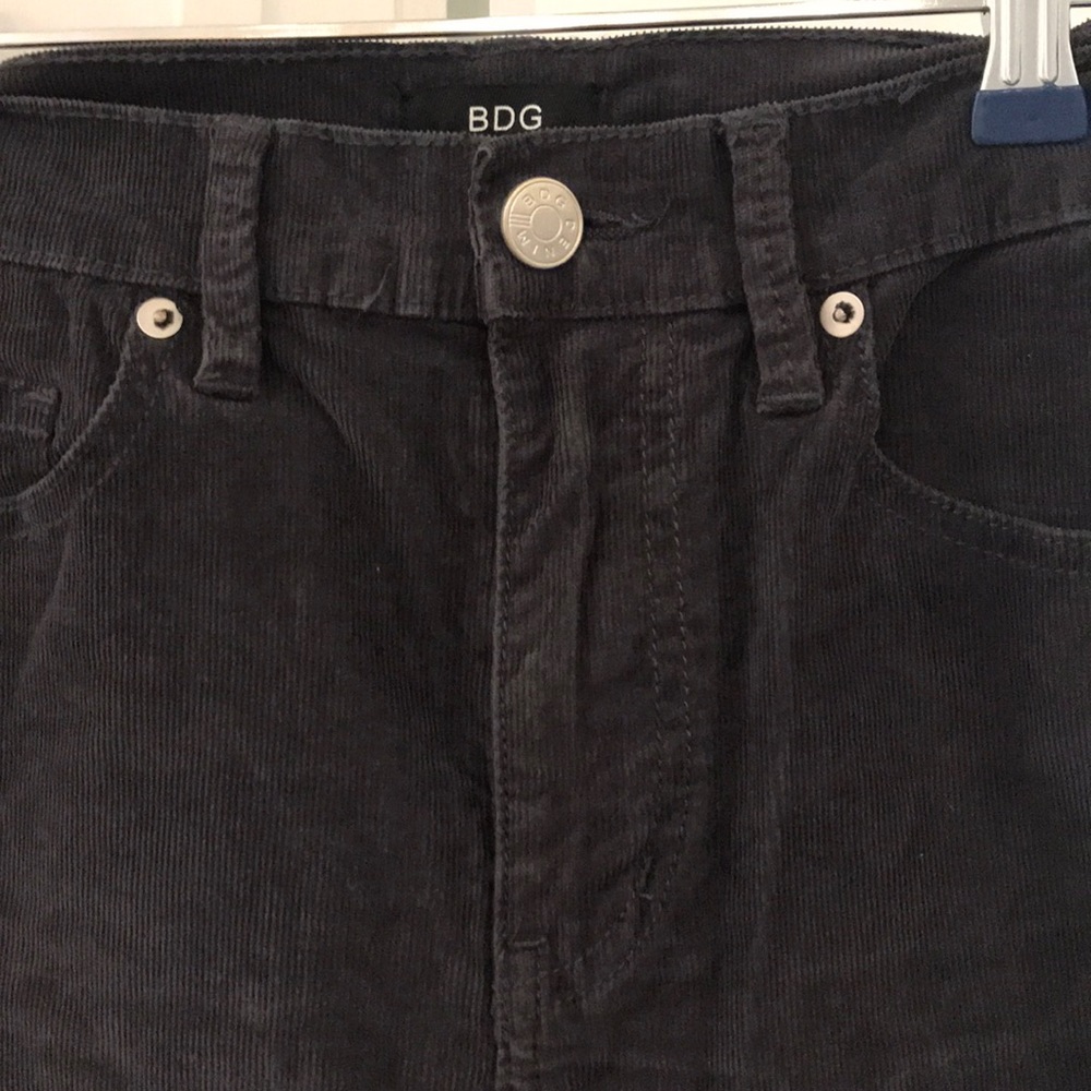 Cropped, flared, high waist corduroys
